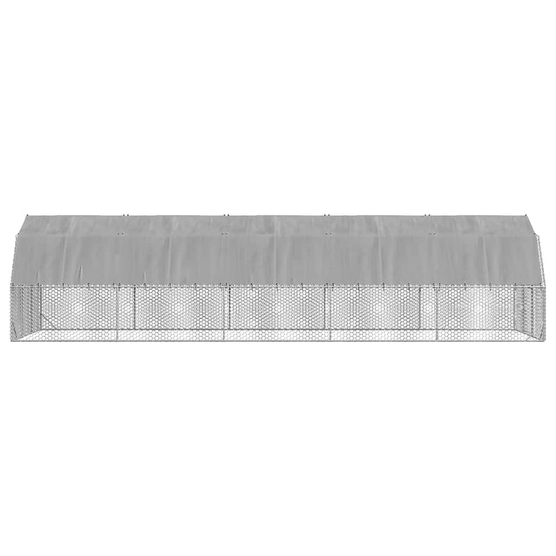Pui de găină cu acoperiș 2,5x10x2,25 m oțel galvanizat