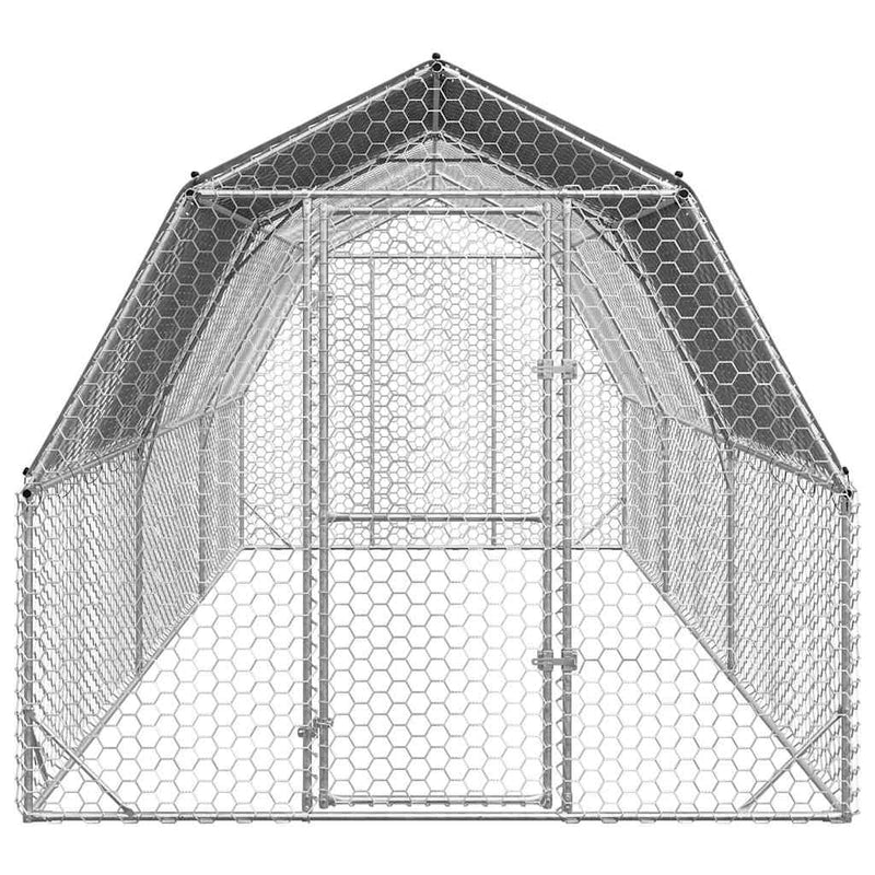 Pui de găină cu acoperiș 2,5x6x2,25 m oțel galvanizat