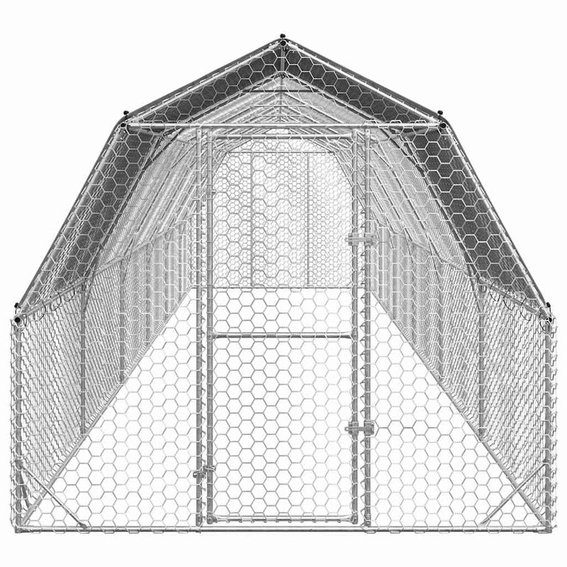 Pui de găină cu acoperiș 2,5x12x2,25 m oțel galvanizat