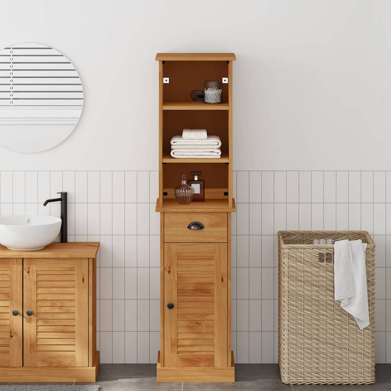Set de mobilier pentru baie VIGO 2 buc. Maro și Maro Miere