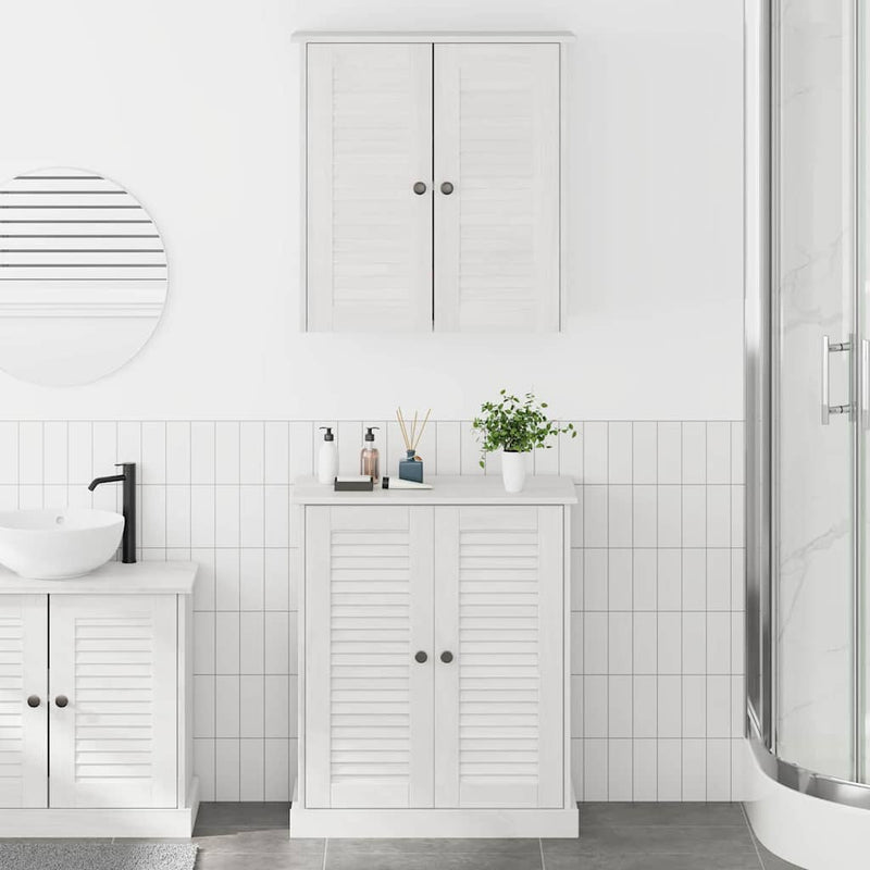 Set de mobilier pentru baie 2 buc. Alb și Alb Antic