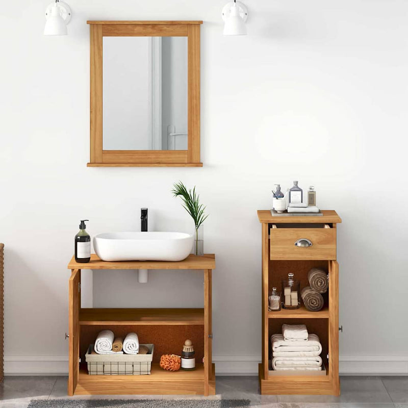 Set de mobilier pentru baie VIGO 3 buc. Maro miere