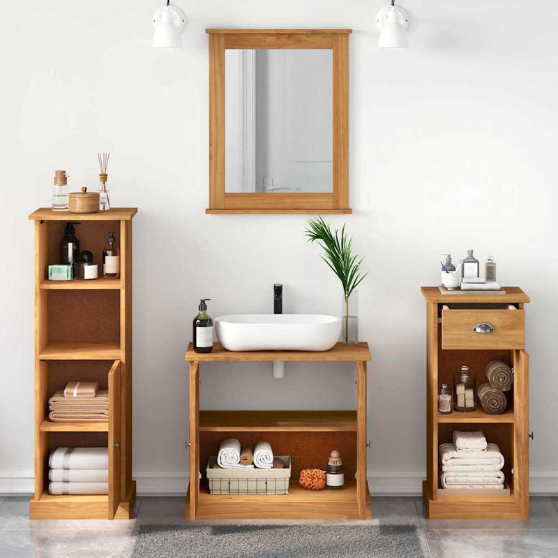 Set de mobilier pentru baie VIGO 4 buc. Maro miere