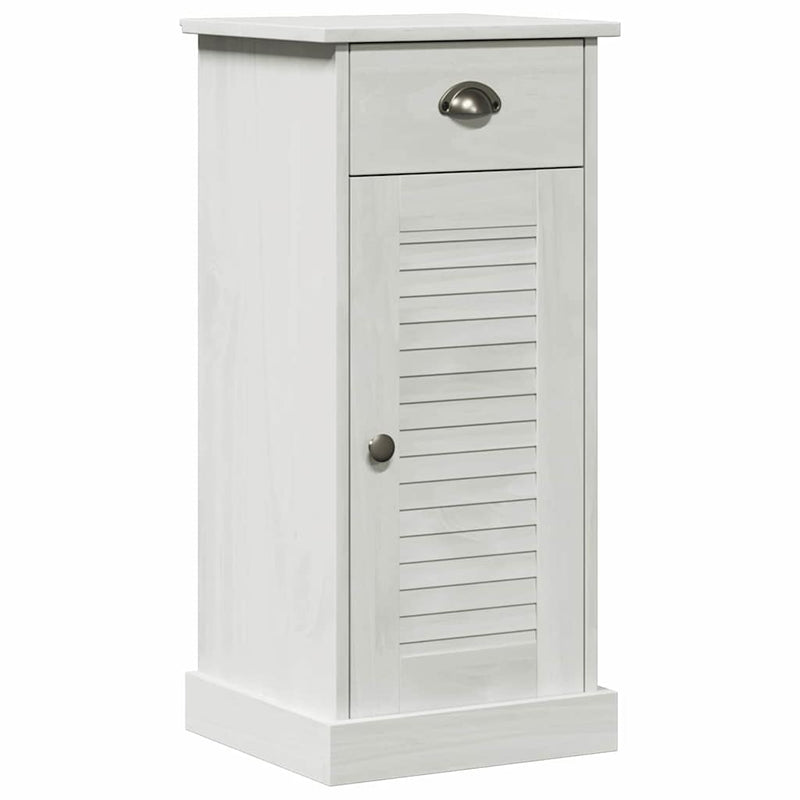 Set de mobilier pentru baie 4 buc. Alb Antic Lemn de pin masiv