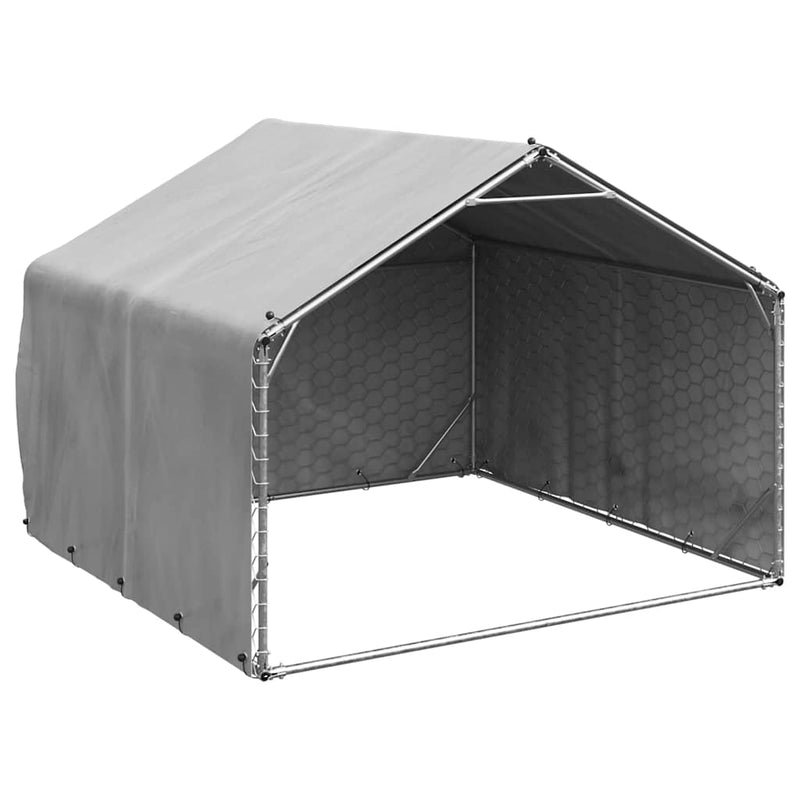 Cușcă pentru câini de exterior cu capac 2x2x1,5 m, oțel galvanizat