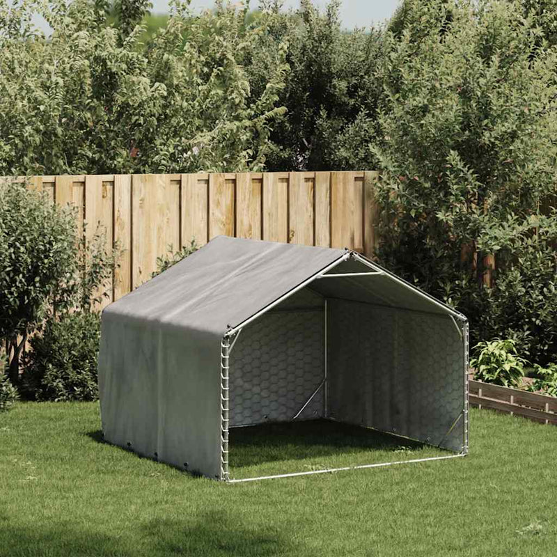 Cușcă pentru câini de exterior cu capac 2x2x1,5 m, oțel galvanizat