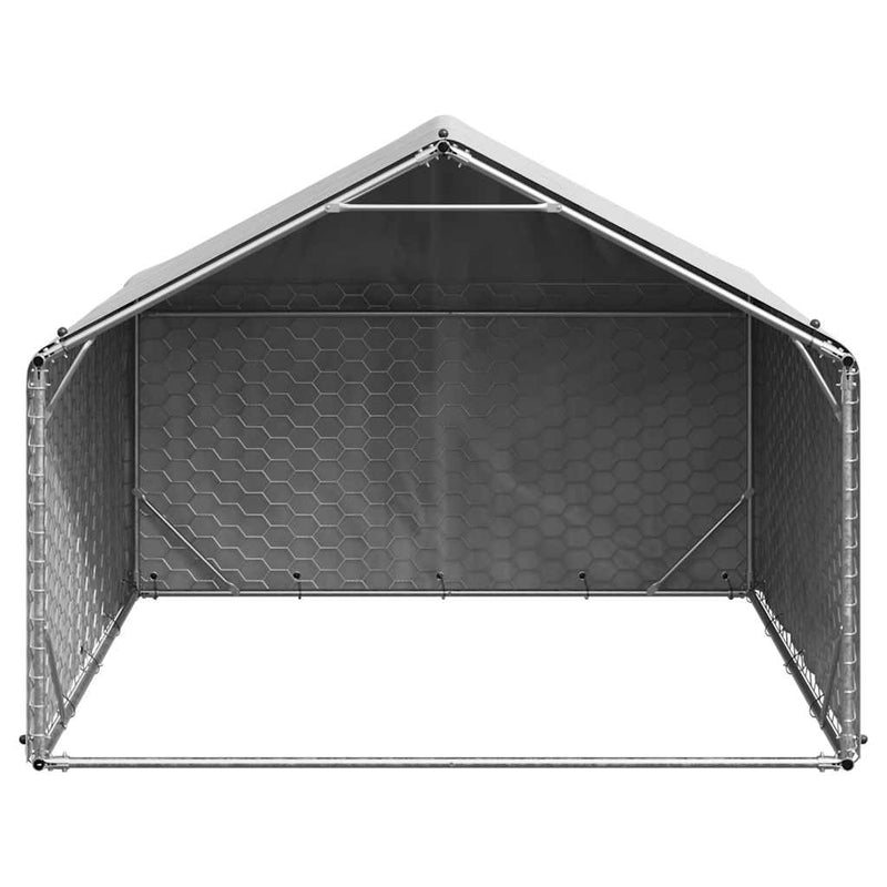Cușcă pentru câini de exterior cu capac 2x2x1,5 m, oțel galvanizat
