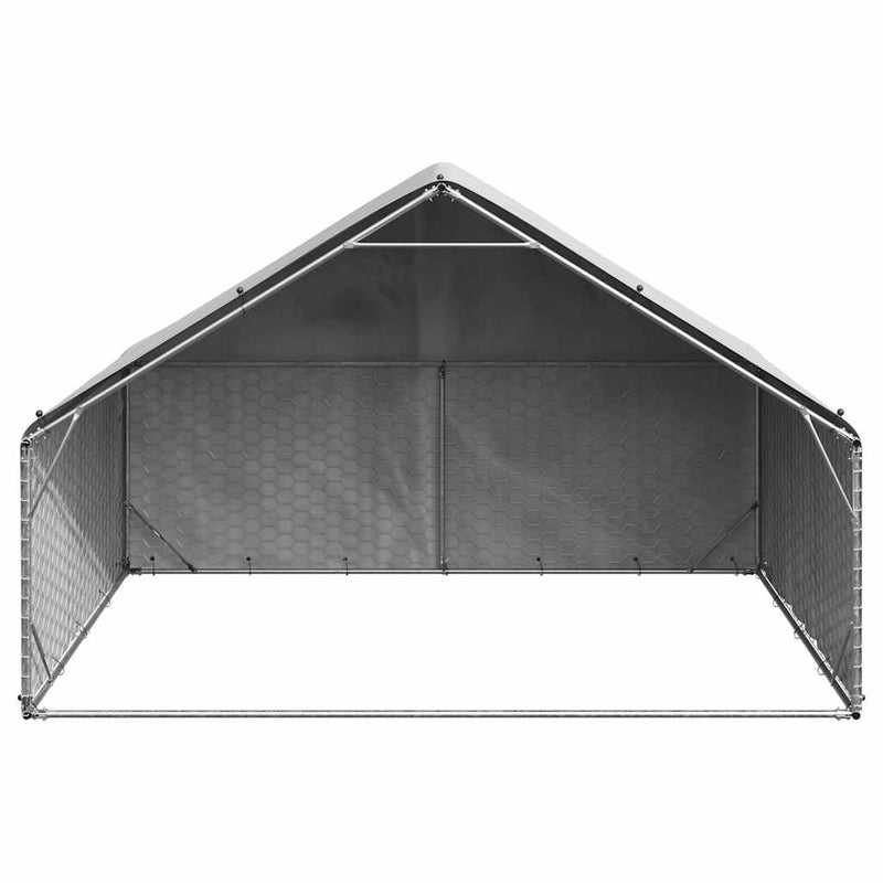 Cușcă pentru câini de exterior cu capac 3x2x1,9 m, oțel galvanizat