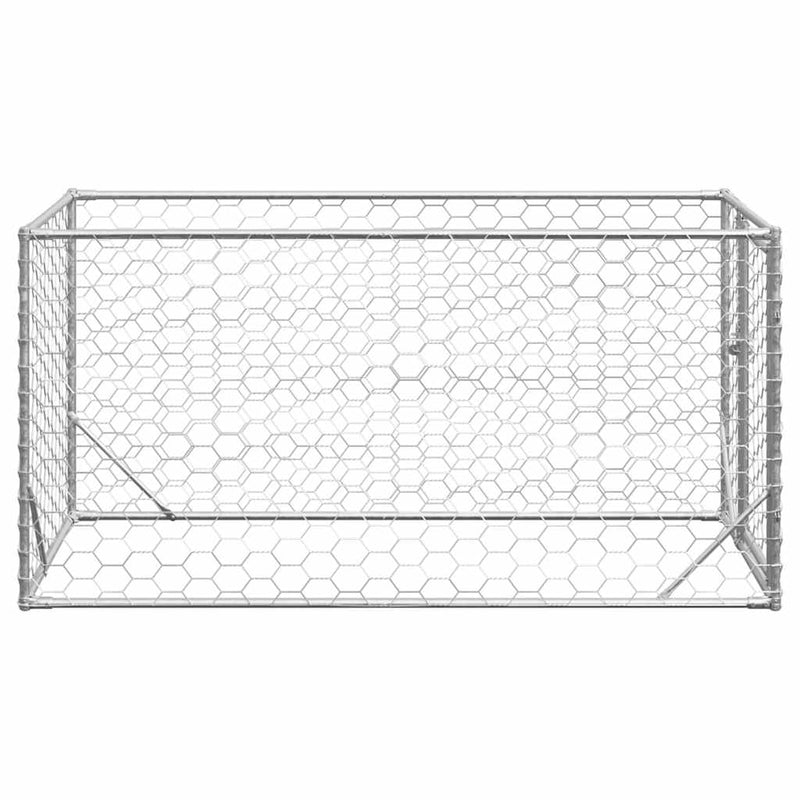 Cușcă pentru câini de exterior cu ușă 2x1x1 m, oțel galvanizat
