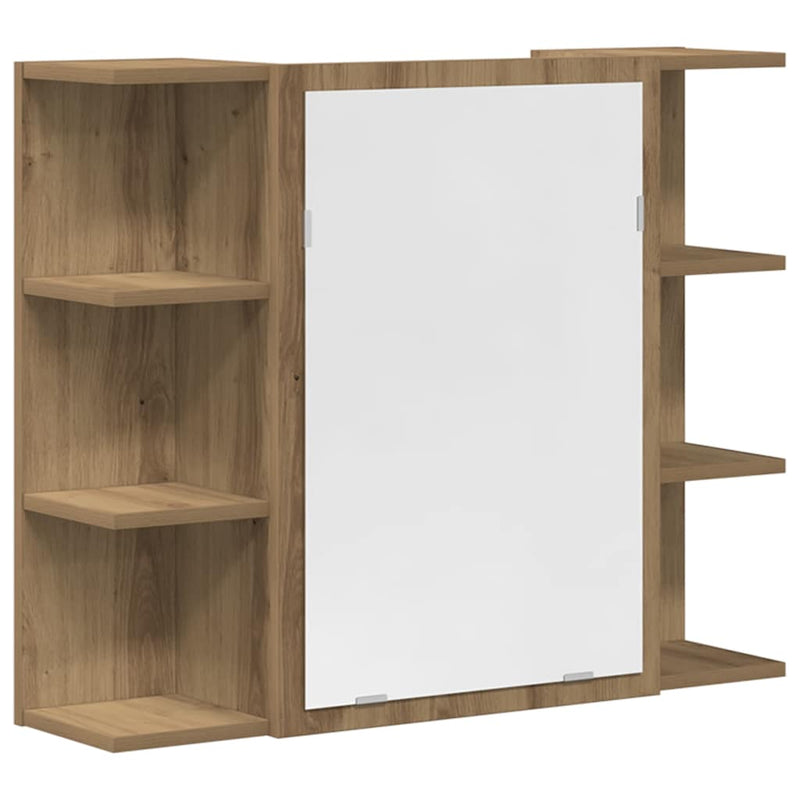 Set mobilier de baie, 4 piese, stejar artizanal, lemn prelucrat