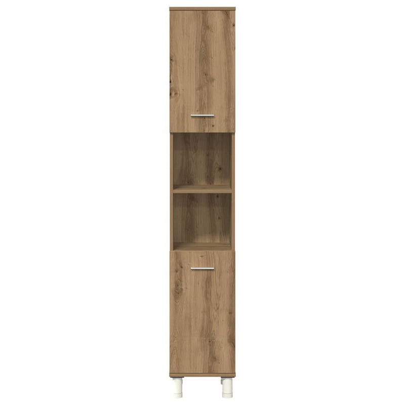 Set mobilier de baie, 3 piese, stejar artizanal, lemn prelucrat