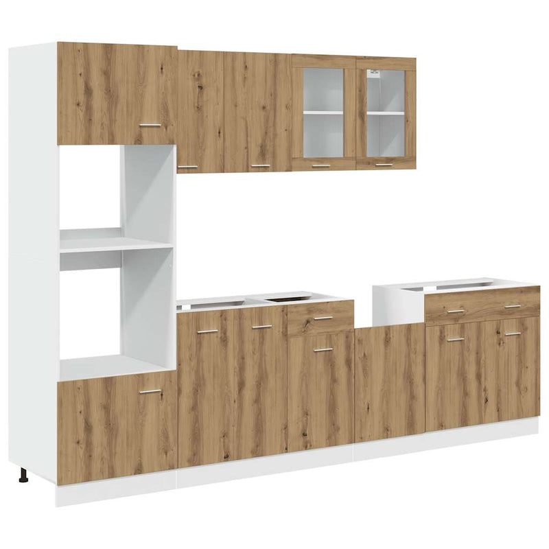 Set dulapuri de bucătărie Lyon 7 piese Artisan Stejar lemn prelucrat