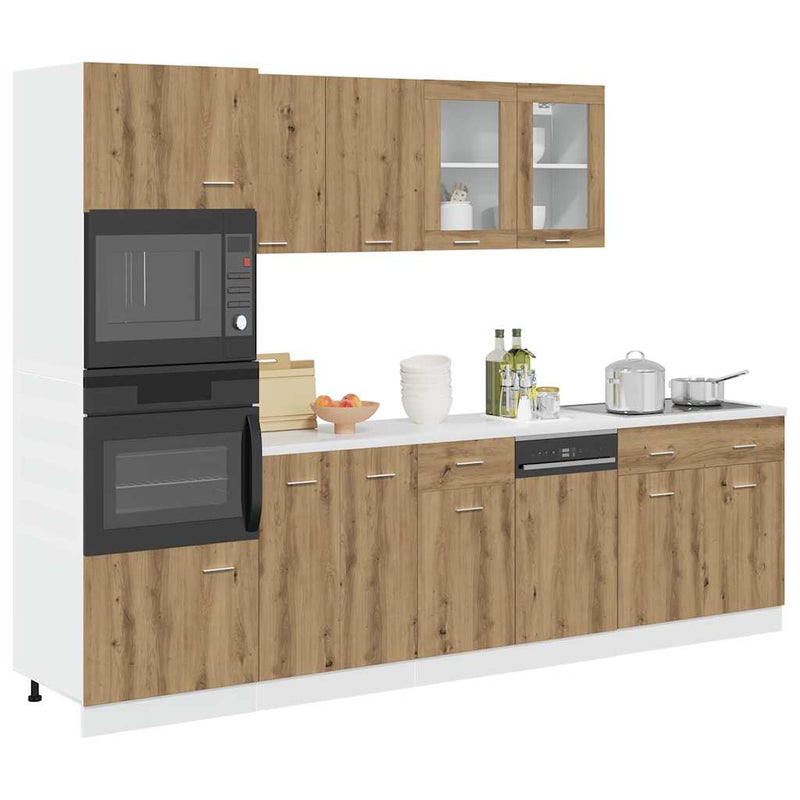 Set dulapuri de bucătărie Lyon 7 piese Artisan Stejar lemn prelucrat
