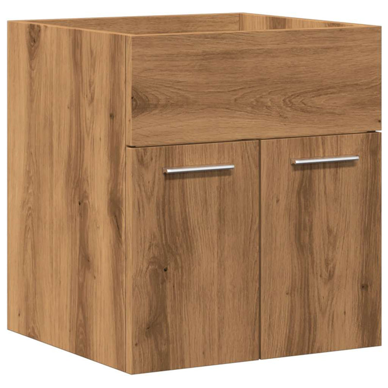 Set mobilier de baie, 2 piese, stejar artizanal, lemn prelucrat