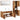Set mobilier de baie, 4 piese, lemn vechi, lemn prelucrat