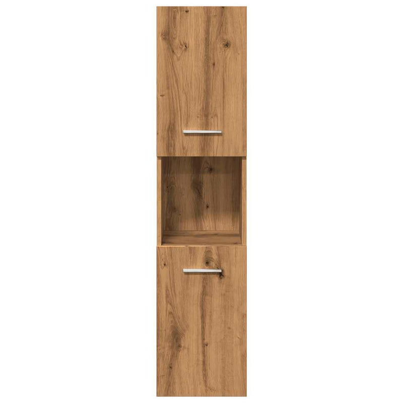 Set mobilier de baie, 4 piese, stejar artizanal, lemn prelucrat