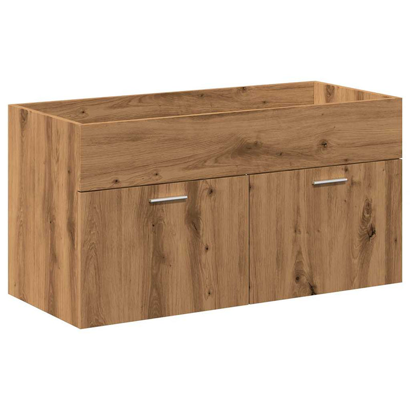 Set mobilier de baie, 4 piese, stejar artizanal, lemn prelucrat