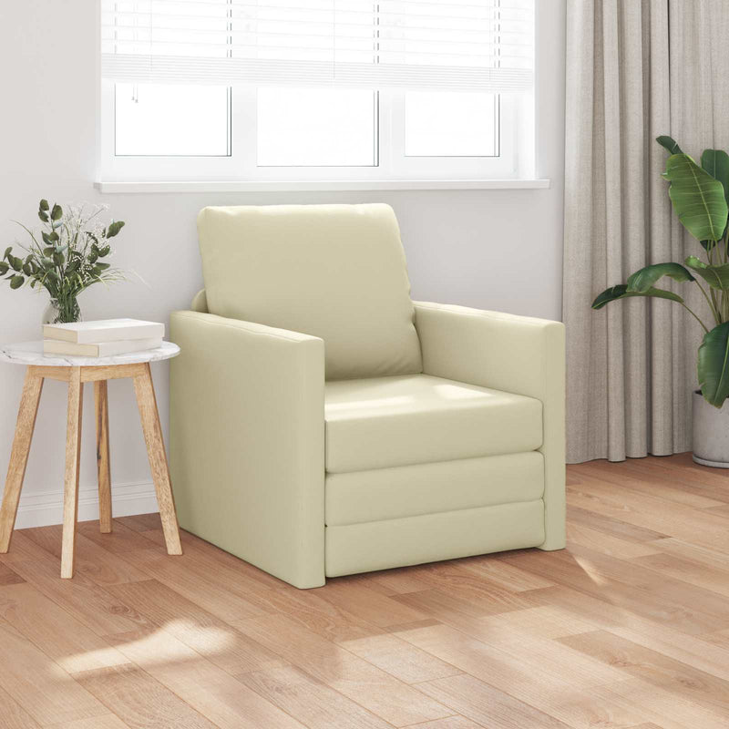 Pat canapea Crem 74 x 77 x 81 cm Piele artificiala