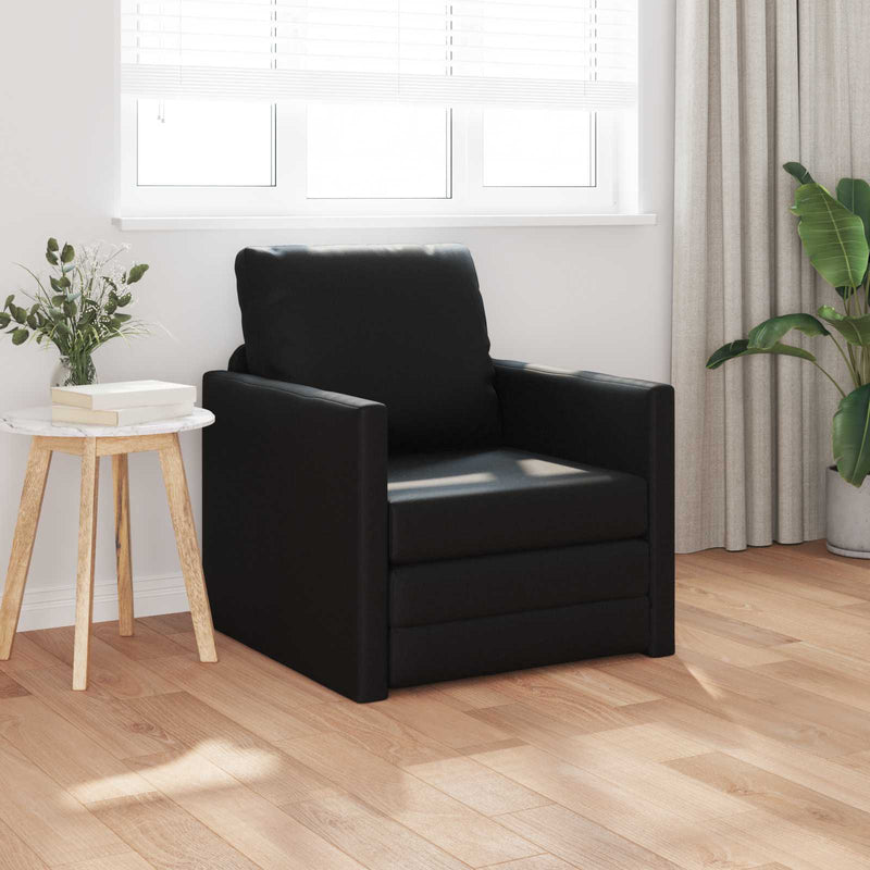 Pat canapea Negru 74 x 77 x 81 cm Piele artificiala