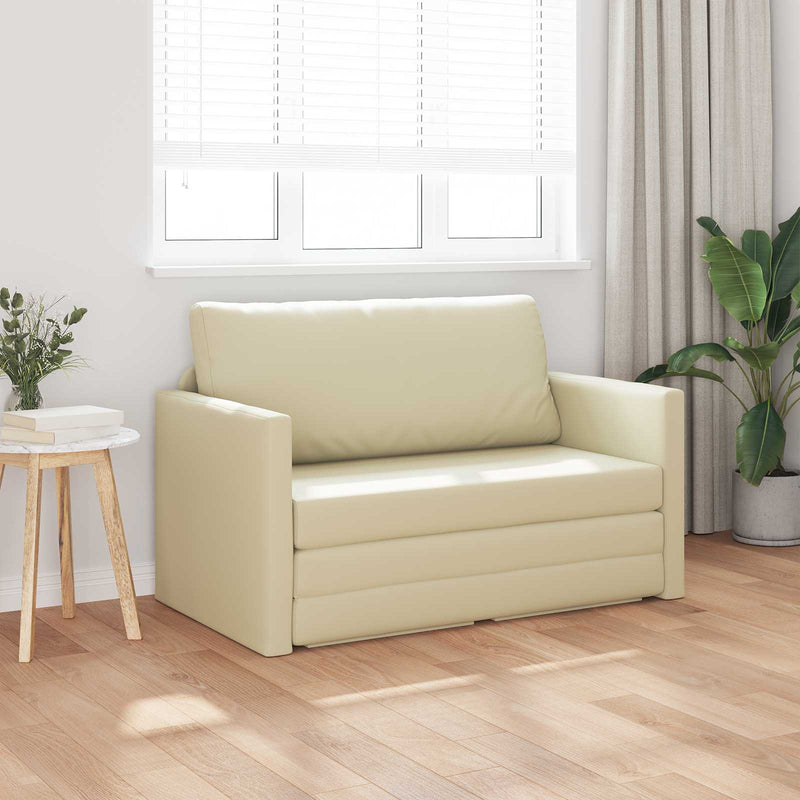 Pat canapea Crem 124 x 71 x 78 cm Piele artificiala