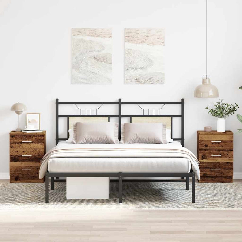 Noptiere, 2 buc., lemn vechi, 38x35x55 cm, lemn prelucrat