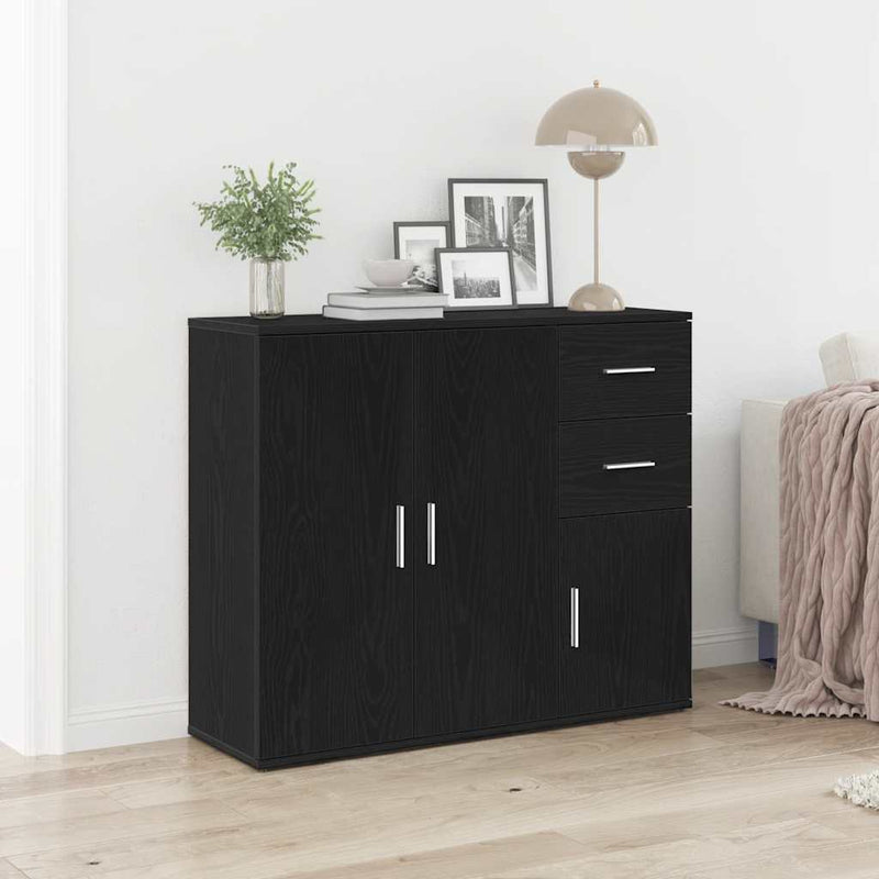 Bufet din stejar negru 91x29,5x75 cm, lemn stratificat