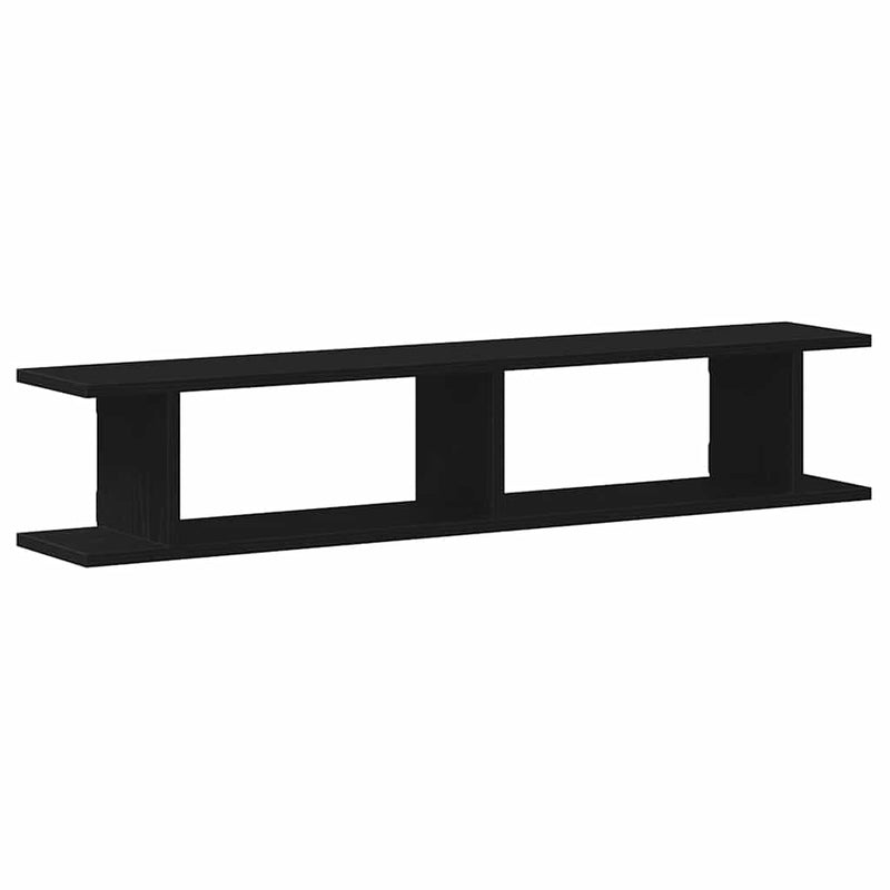 Rafturi de perete 2 buc Stejar negru 105x18x2 cm Lemn prelucrat