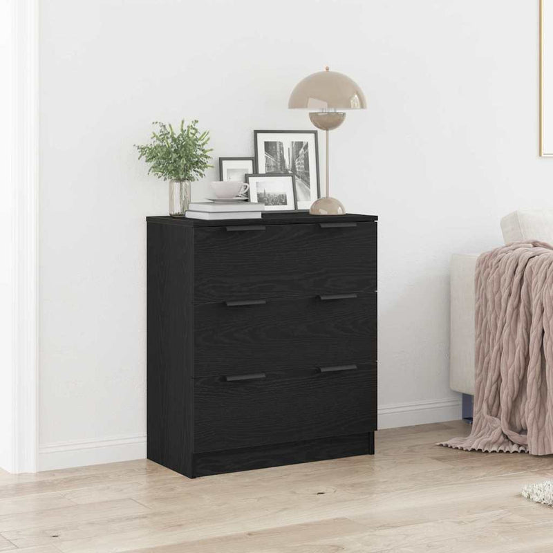 Bufet Stejar Negru 60 x 30 x 70 cm Lemn prelucrat
