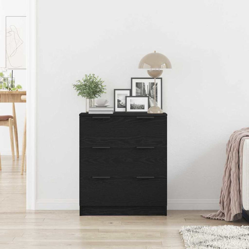 Bufet Stejar Negru 60 x 30 x 70 cm Lemn prelucrat