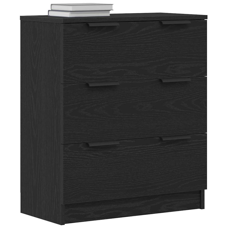 Bufet Stejar Negru 60 x 30 x 70 cm Lemn prelucrat