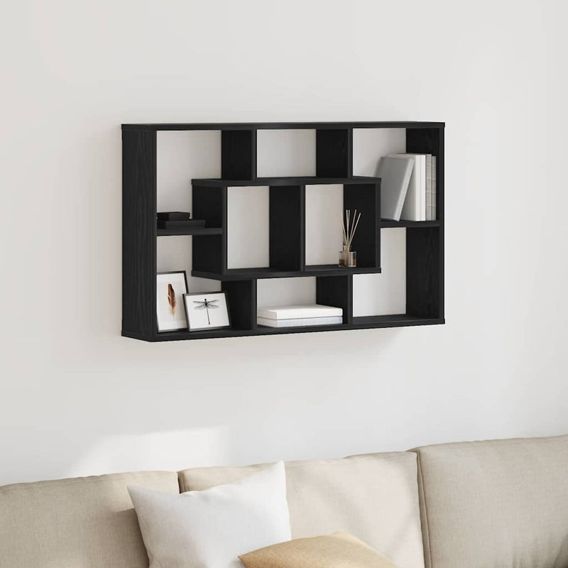 Raft de perete Stejar Negru 85 x 16 x 52,5 cm Lemn prelucrat