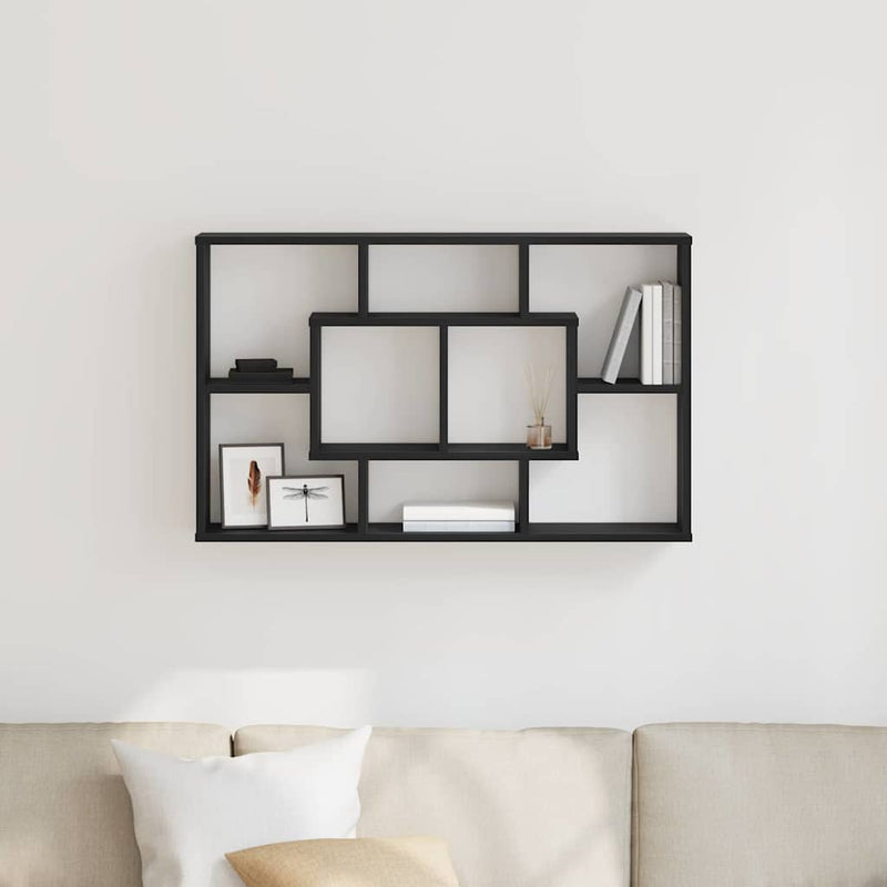 Raft de perete Stejar Negru 85 x 16 x 52,5 cm Lemn prelucrat