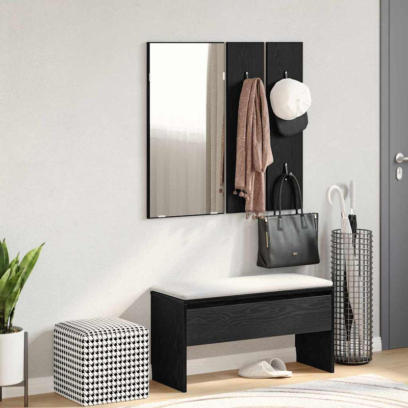 Set mobilier hol 4 buc. Stejar Negru 80 x 30,5 x 40 cm