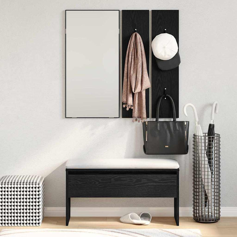 Set mobilier hol 4 buc. Stejar Negru 80 x 30,5 x 40 cm