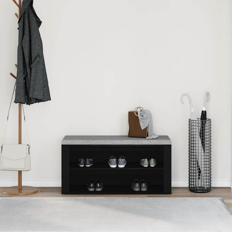 Bancă pentru pantofi, stejar negru, 100x35x45 cm, lemn stratificat