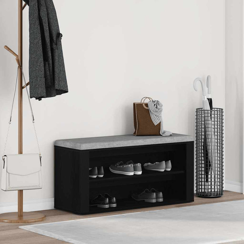 Bancă pentru pantofi, stejar negru, 100x35x45 cm, lemn stratificat