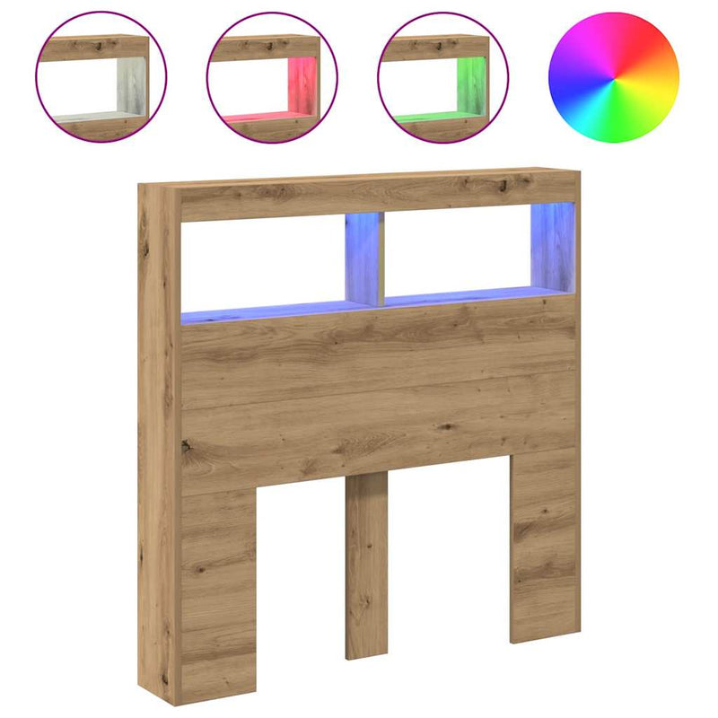 Dulap pentru tăblie cu LED Stejar Artisan 100x17x102 cm