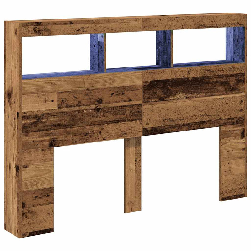 Dulap pentru tăblie cu LED Lemn vechi 140x17x102 cm