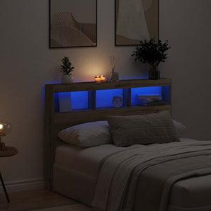 Dulap pentru tăblie cu LED Stejar Artisan 140x17x102 cm