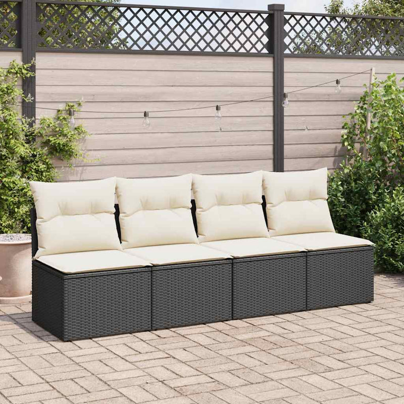 Set mobilier de grădină cu perne, 2 piese poliratan/lemn acacia