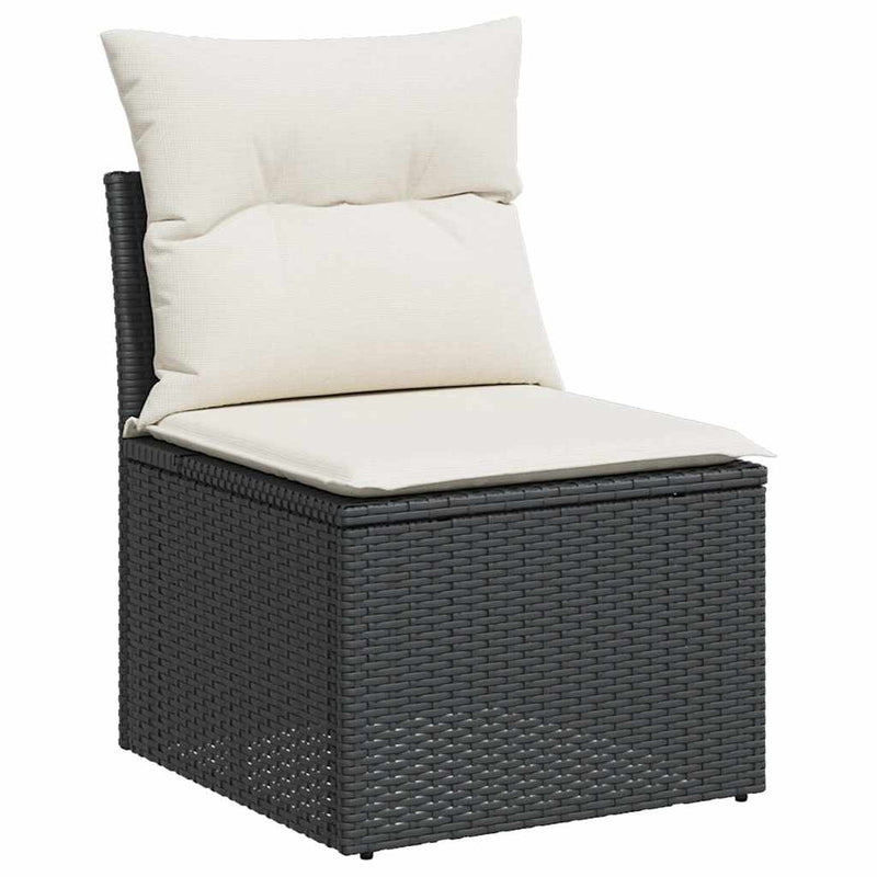 Set mobilier de grădină cu perne, 2 piese poliratan/lemn acacia