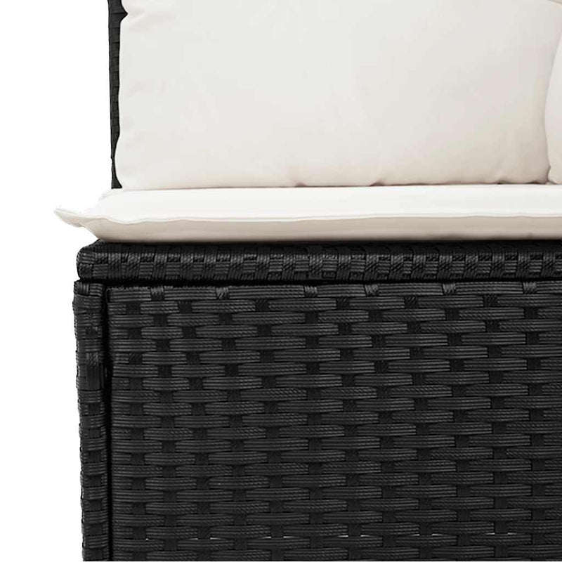 Set mobilier de grădină cu perne, 2 piese poliratan/lemn acacia