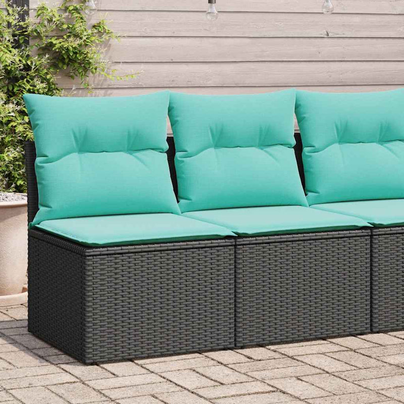 Set mobilier de grădină cu perne, 2 piese poliratan/lemn acacia