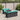 Set mobilier grădină perne 6 piese negru poliratan/lemn acacia