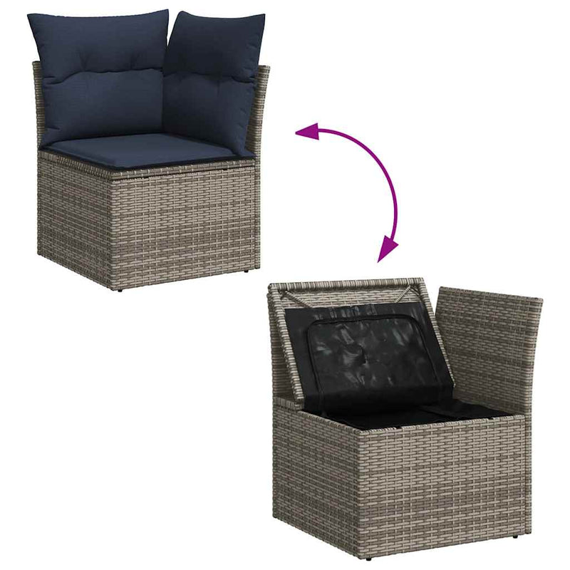 Set mobilier de grădină cu perne, 5 piese,poliratan/lemn acacia