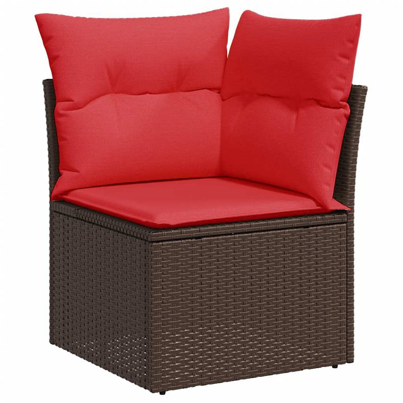 Set canapele de grădină cu perne, 7 piese, maro, poliratan