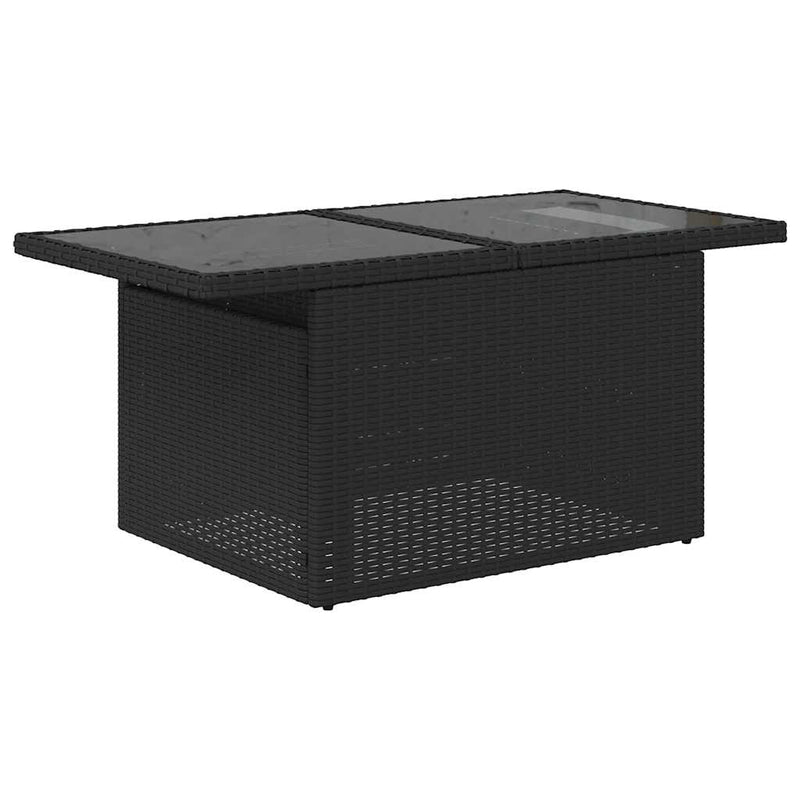 Set canapele grădină cu perne 11 piese, negru, poliratan/acacia