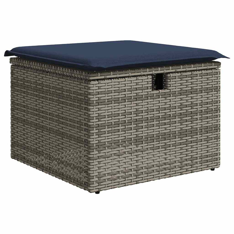 Set mobilier grădină perne 6 piese negru poliratan/lemn acacia