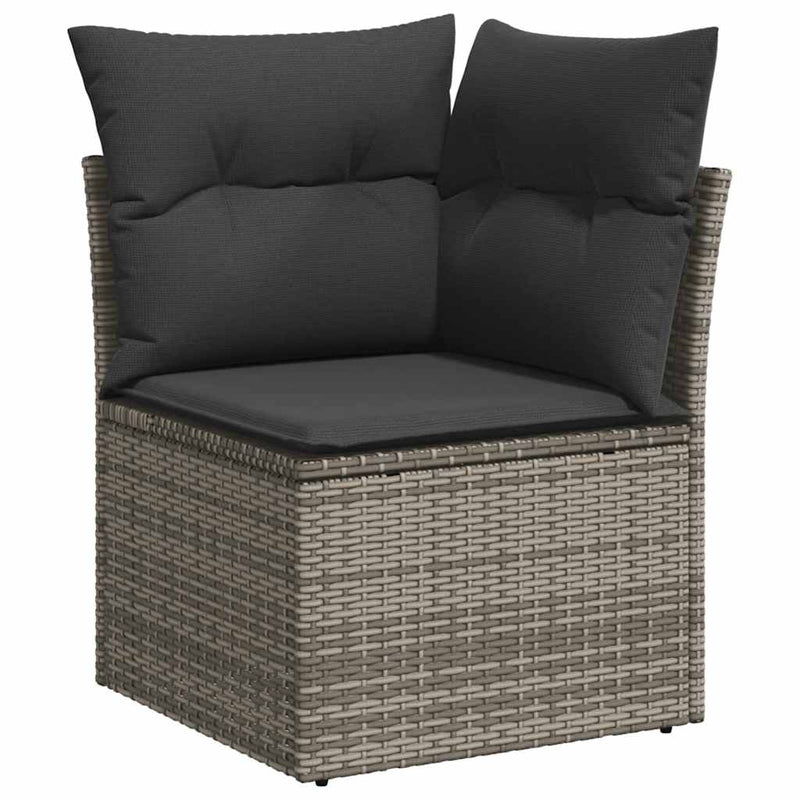 Set canapea de grădină cu perne, 5 piese, poliratan/lemn acacia