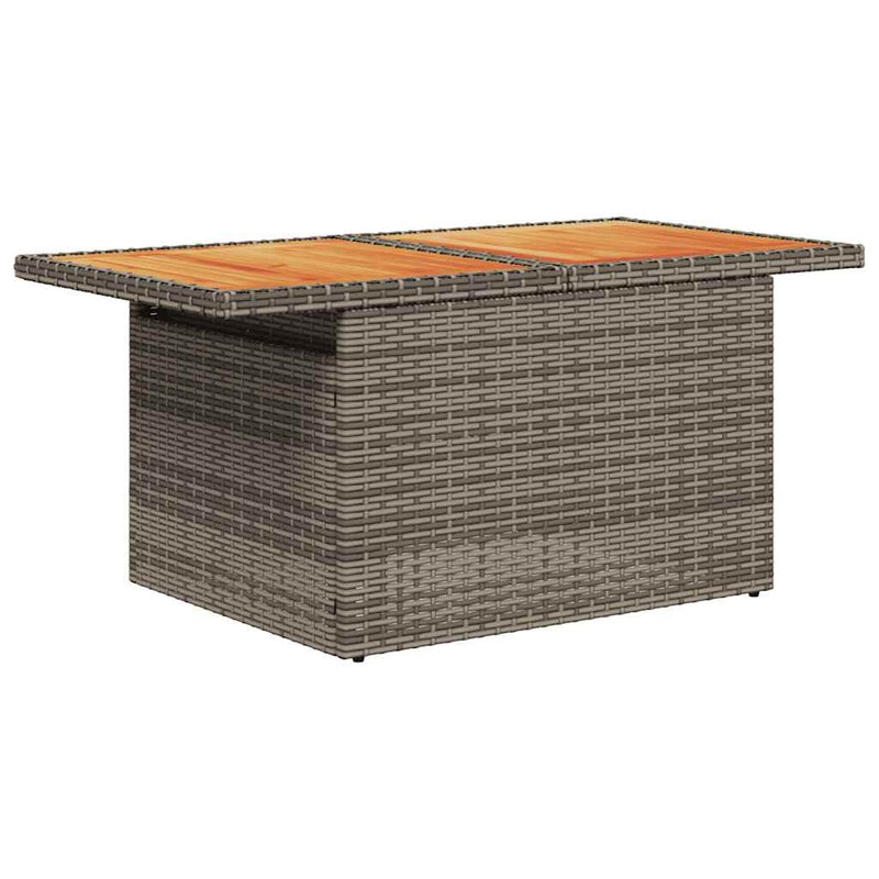 Set canapele grădină perne 7 piese gri, poliratan/lemn acacia